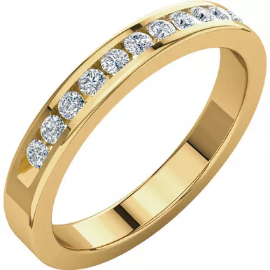 0.25ct Channel Set Diamond Band In 14k Yellow Gold.