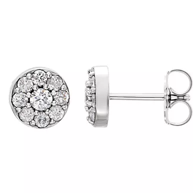 0.50Ct 14K White Gold Diamond Round Invisible Earring