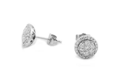 0.82Ct 14K White Gold Diamond Round Invisible Earring