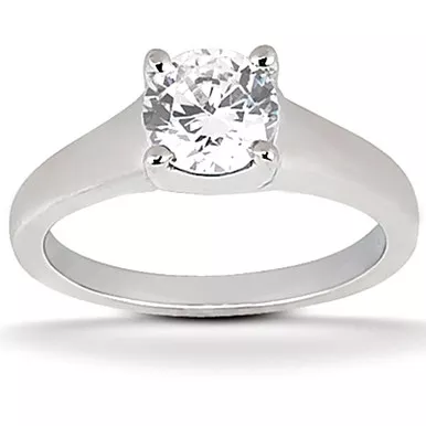 1.00 ct Center (Round) 18K W/G 3.35mm Diamond Engagement Ring