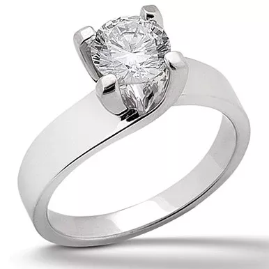 1.00 ct Center (Round) 18K W/G 4.45mm Diamond Engagement Ring