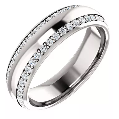 1.00 ct. Diamond Two Row Eternity Band in 18K White Gold