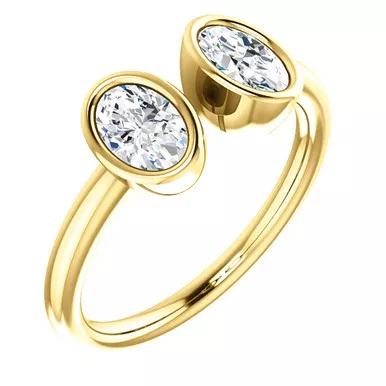 1.00 CTW. Two-Stone Oval Cut Diamond Ring in 14K Gold