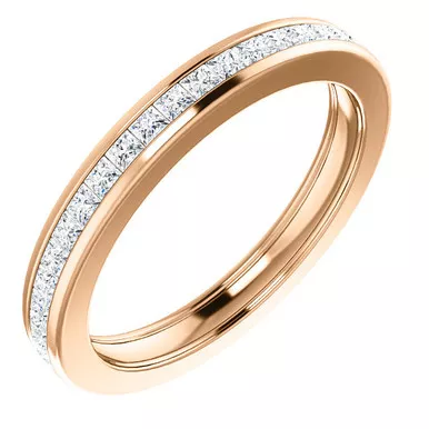 1.00ct. Princess Cut DiamondEternity Band 3.00mm in 14k Rose gold