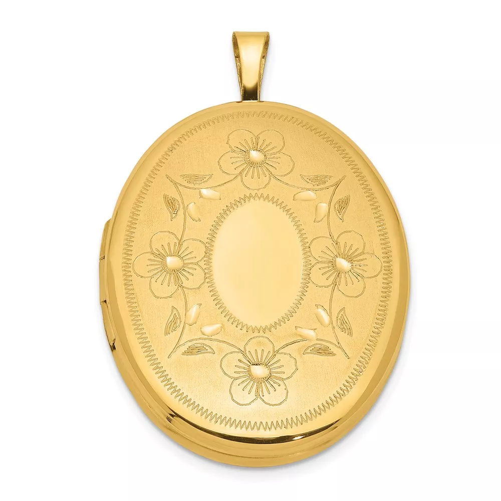 1/20 14K Gold Filled 26mm Floral Oval Locket