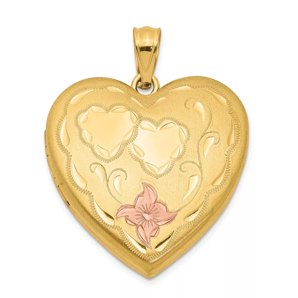 1/20 14K Gold Filled 4-Frame Enameled Heart Locket