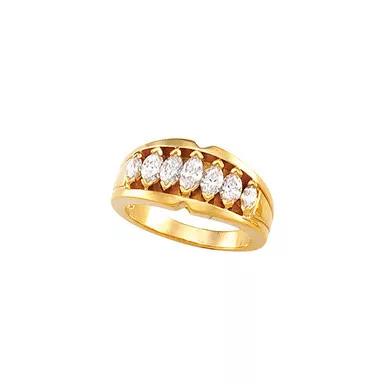 1.25ct. MarquisDiamondAnniversary band 7 Stone 18k Yellow gold