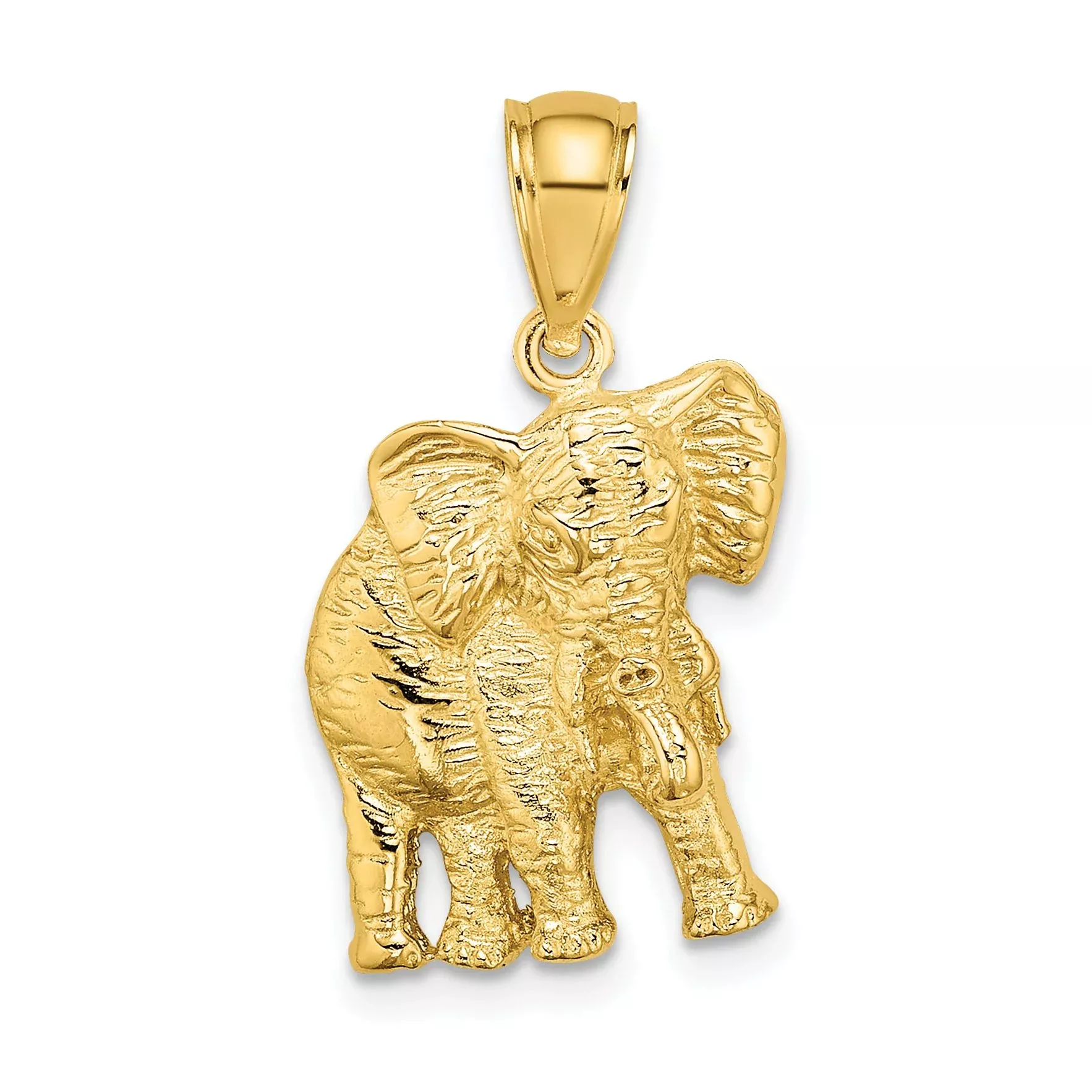 10K 2-D Elephant w/ Raised Trunk Charm