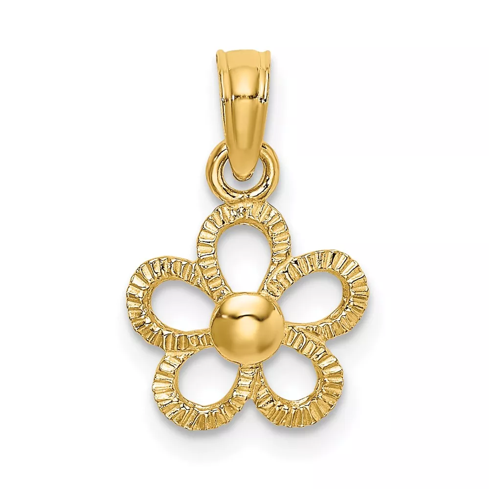 10k 2-D Mini Daisy Flower Charm