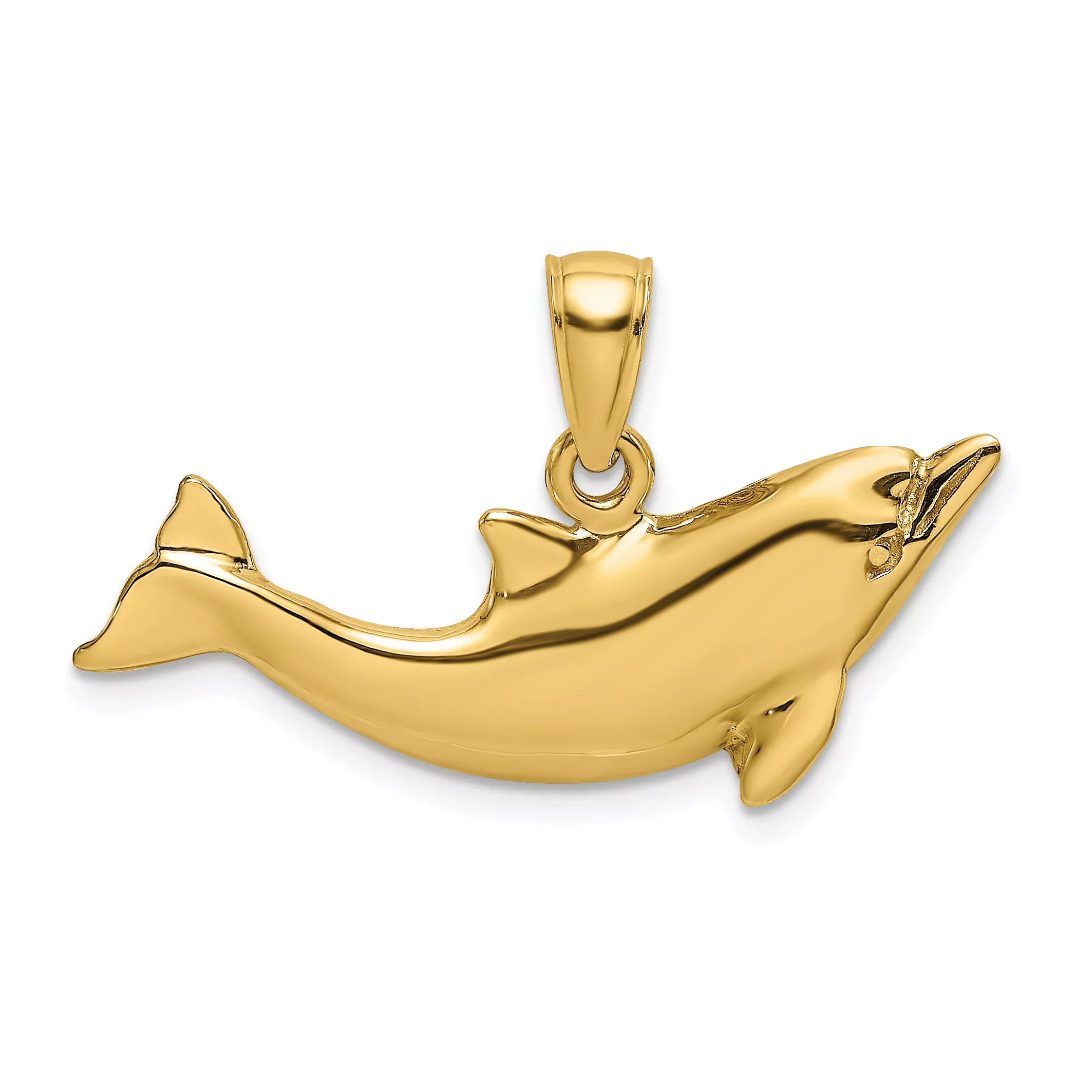 10K 2-D Polished Dolphin Charm