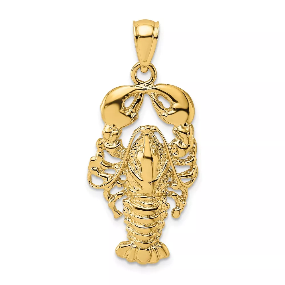 10K 2-D Textured Maine Lobster Charm