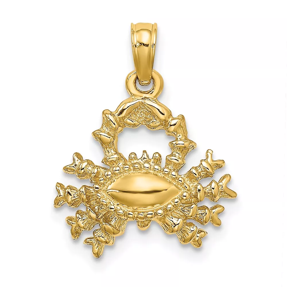 10K 3-D Cancer Zodiac Pendant