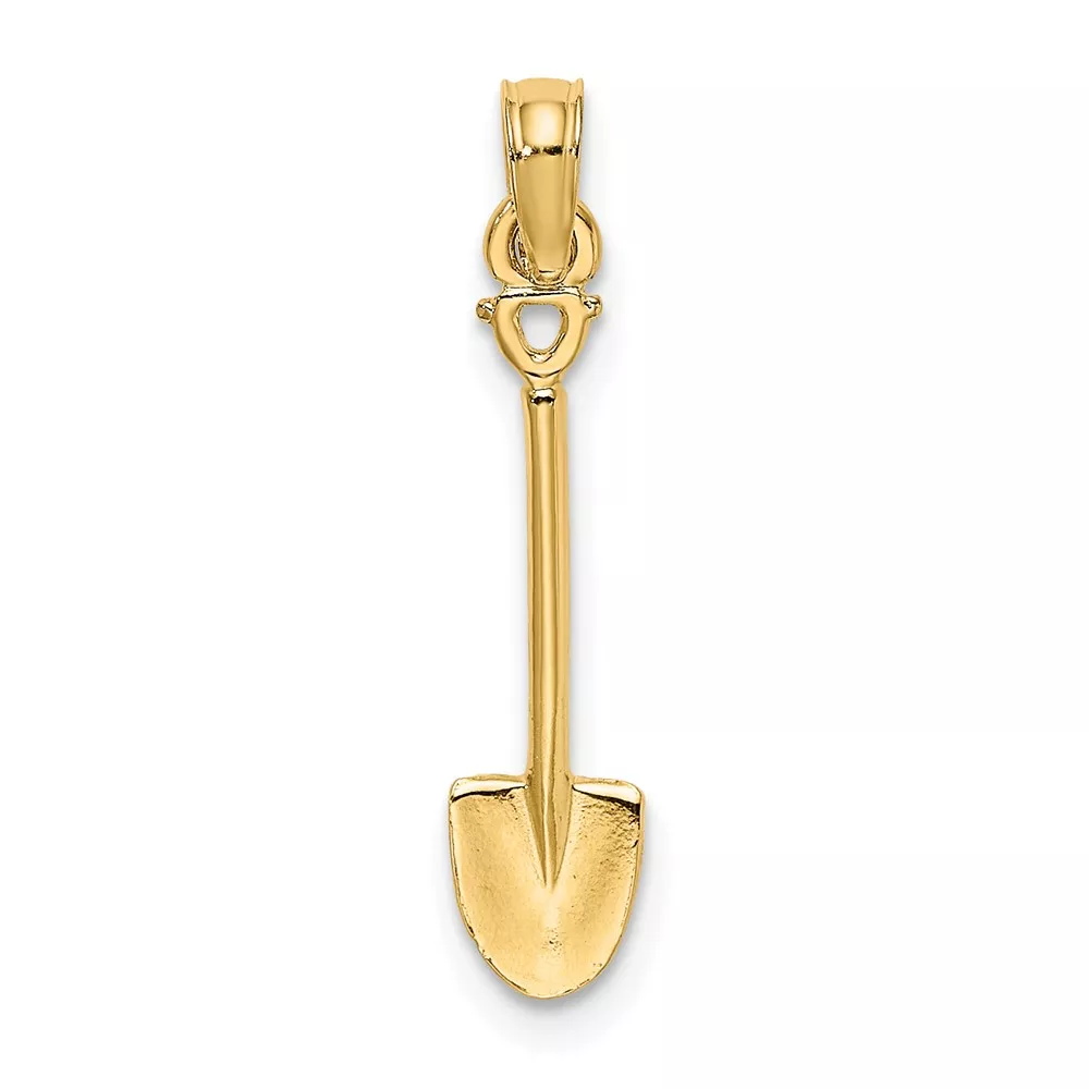 10K 3-D Polished Shovel Garden Tool Charm
