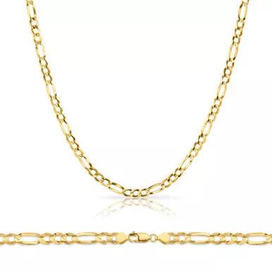 10k Gold 3.06mm Open Figaro Chain 18 Inches