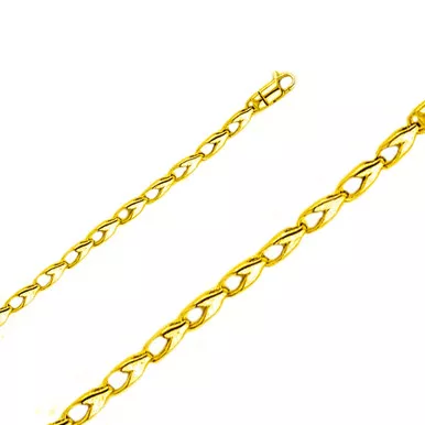 10K Gold 3.4mm Fancy Hand Made Chain 22 Inches