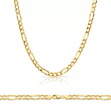 10k Gold 3.9mm Open Figaro Chain 28 Inches