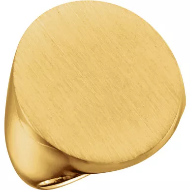 10k Gold Men's Oval Signet Ring 22mmx20mm Solid Back