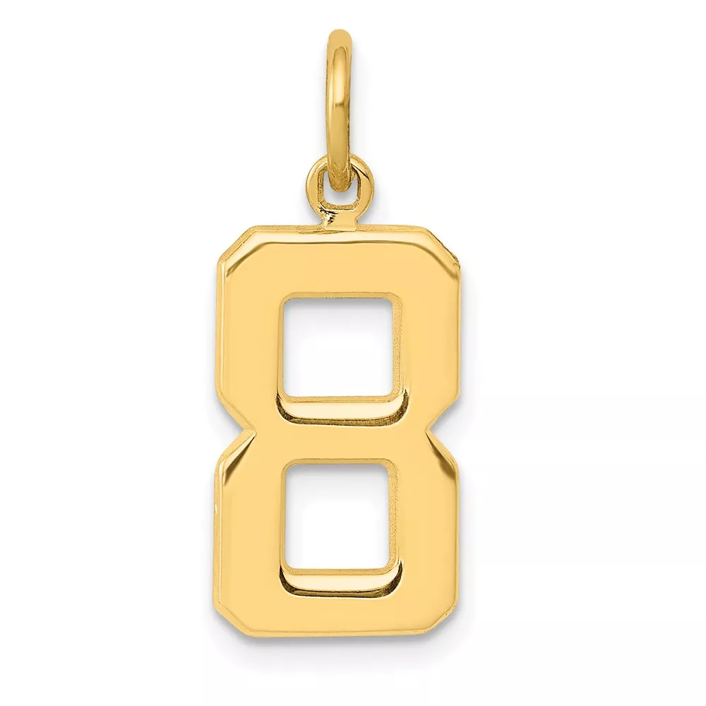 10k Medium Polished Number 8 Charm