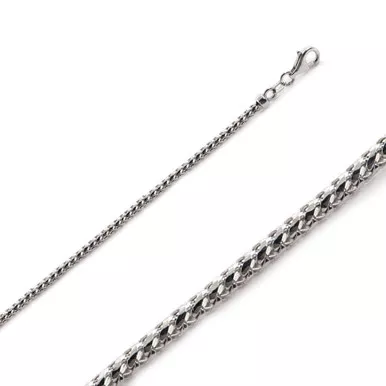 10K White Gold 1.5mm Diamond Cut Franco Chain 16 Inches