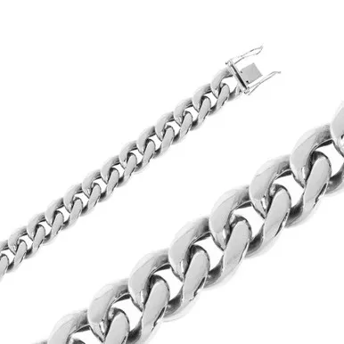10K White Gold 10mm Miami Cuban Bracelet 7 Inches