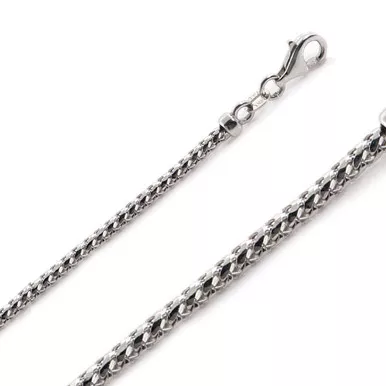 10K White Gold 3.5mm Diamond Cut Franco Chain 20 Inches