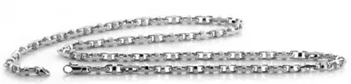 10k White Gold Fancy Hand Made Chain 5.2mm 22 Inches