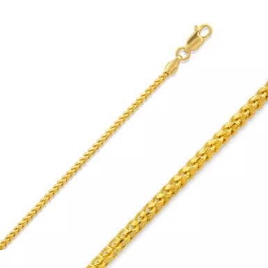 10K Yellow Gold 0.80mm Diamond CutFranco Chain 24 Inch