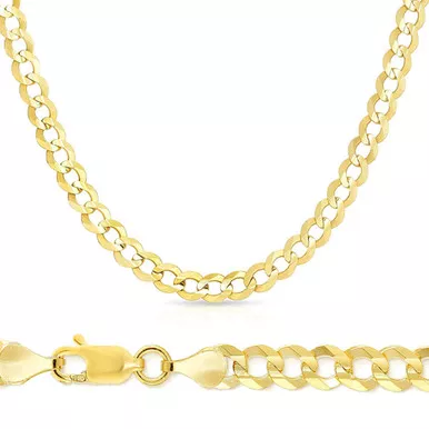 10K Yellow Gold 8mm Flat Curb Bracelet 9 Inches