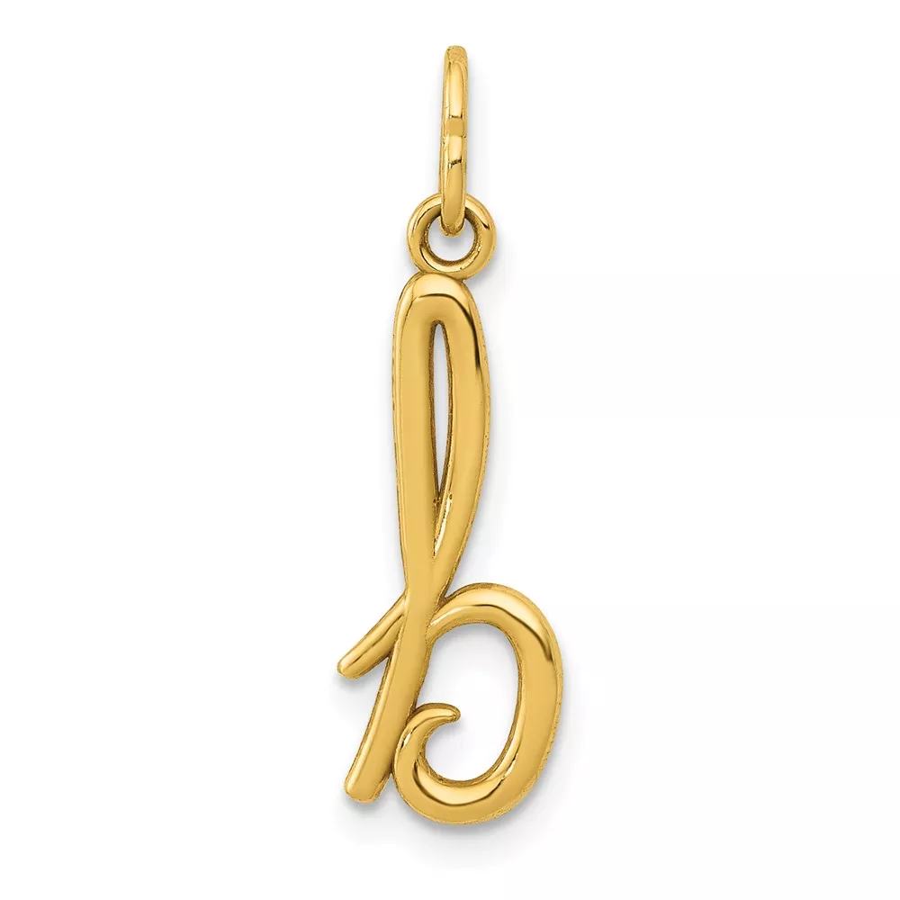 10k Yellow Gold Letter b Initial Charm