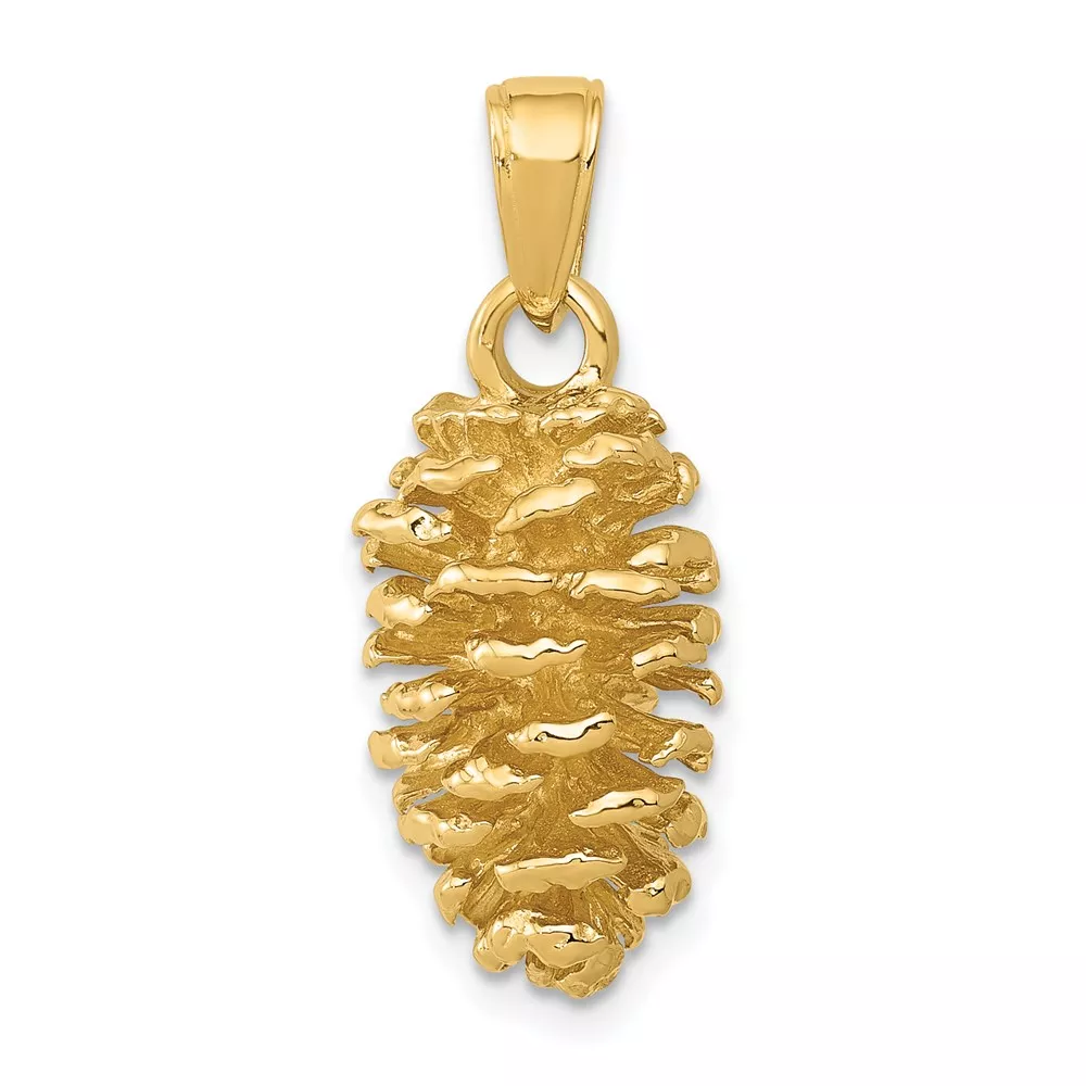 14K 3-D Pinecone Pendant