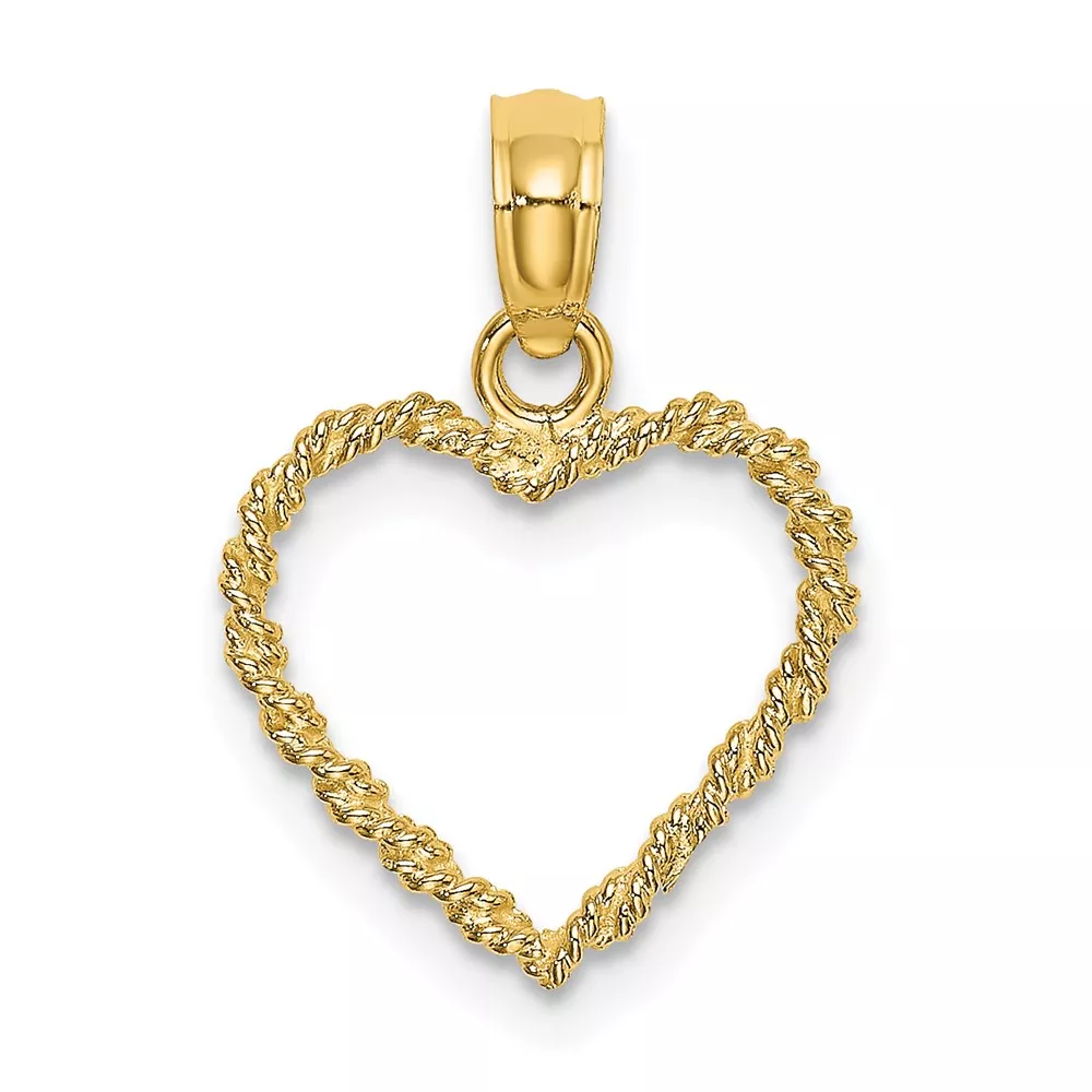 14k 3-D Rope Heart Pendant