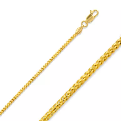 14k Gold 1.2mm Diamond Cut Franco Chain 20 Inches