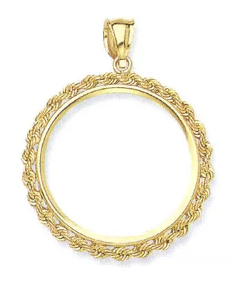 14k Gold 1oz Panda & Kangaroo Coin RopeBezel
