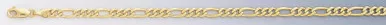 14k Gold 5mm Yellow Pave Figaro Chain 20 Inches