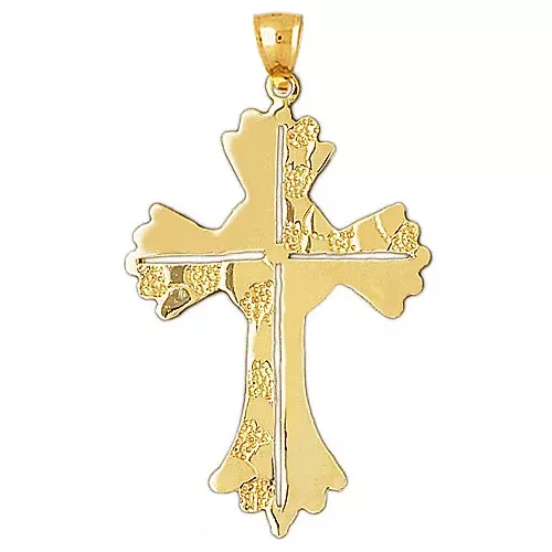 14K Gold 60MM Cross Pendant