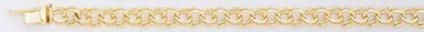 14k Gold 6mm Double Link Charm Bracelet 8 Inches