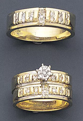 14k Gold 6mm His & 5mm Her's 0.50ct Diamond Wedding Ri