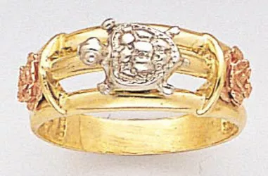 14k Gold 8mm Tri-color Turtle Design Band.