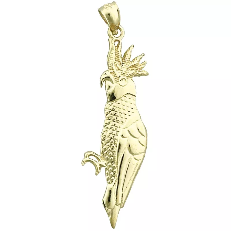 14K Gold Cockatoo Pendant