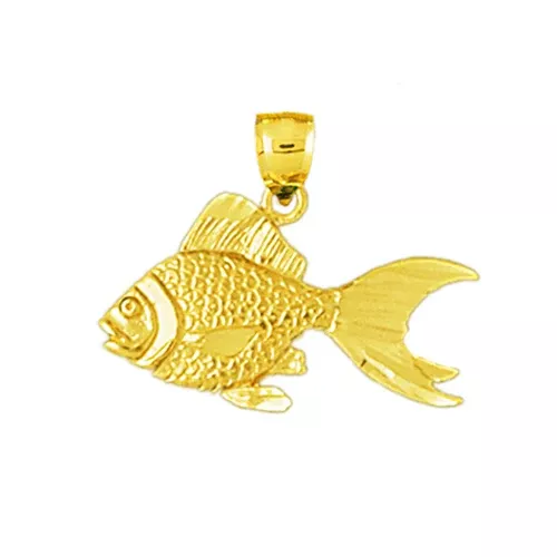 14K Gold Fantail Goldfish Pendant