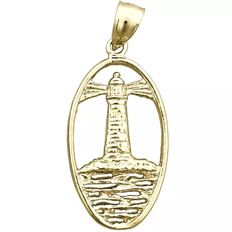 14K Gold Lighthouse Medallion