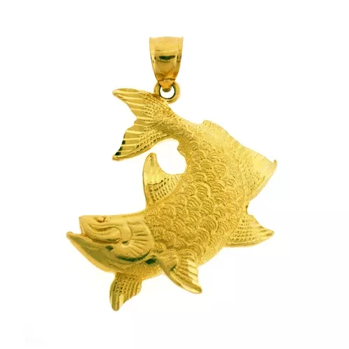 14K Gold Sea Life Fish Pendant