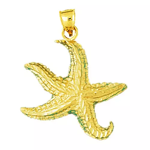 14K Gold Twirl Starfish Pendant