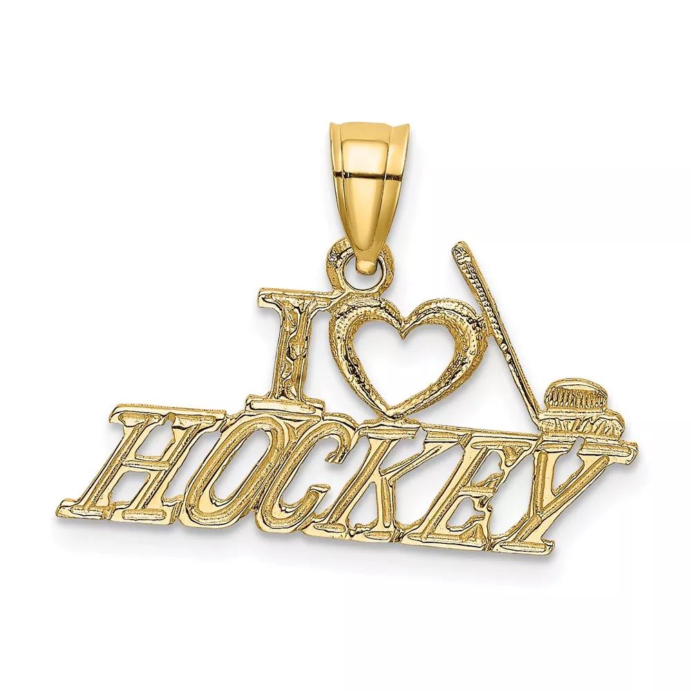 14K I HEART HOCKEY Charm