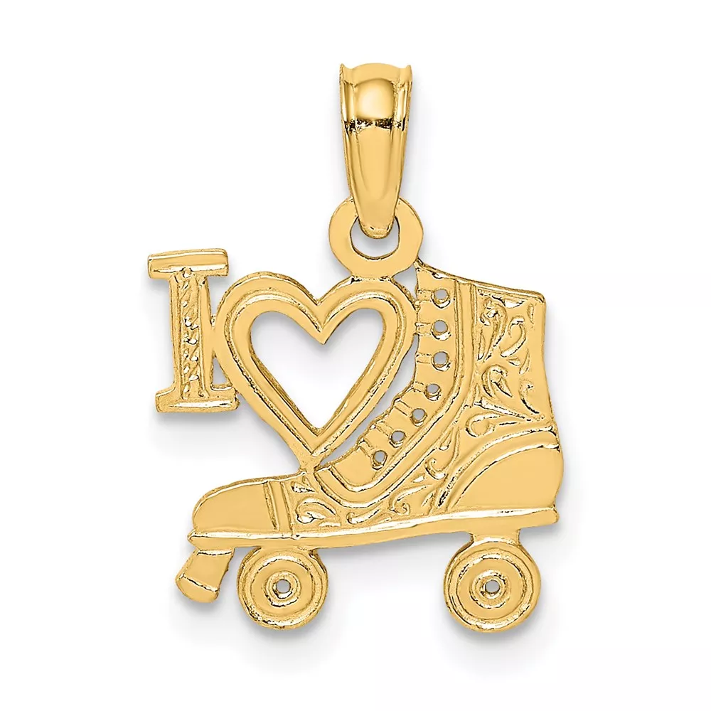 14K I HEART with Roller Skate Charm