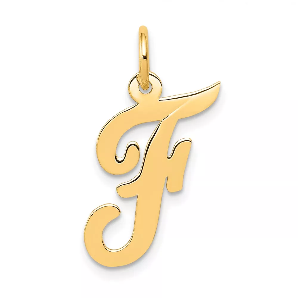 14k Medium Script Letter F Initial Charm