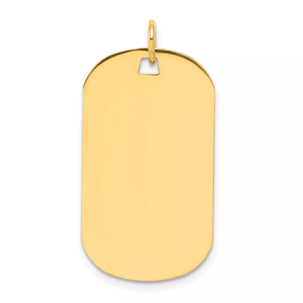 14k Plain .013 Gauge Engraveable 28x16mm Dog Tag Disc Charm