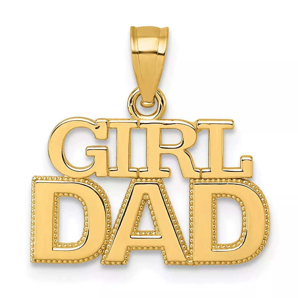 14k Polished GIRL DAD Pendant