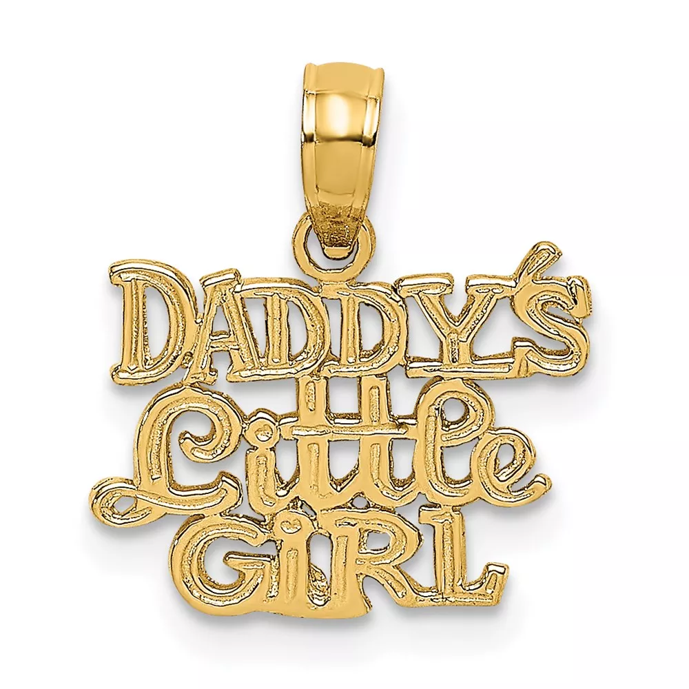 14k PolishedDADDYS LITTLE GIRL Charm
