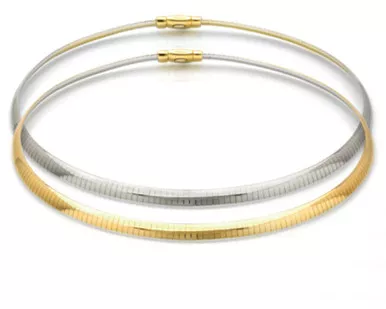 14k Reversible Omega Necklace 8mm 20 Inches